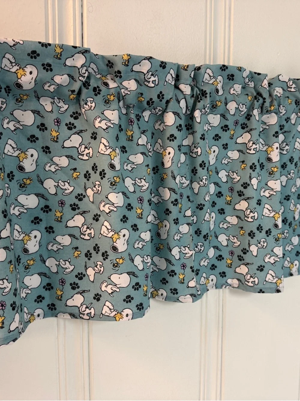Snoopy & Woodstock Printed Blue Valance